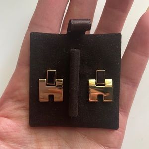 HERMES // EILEEN EARRINGS // Black and Gold